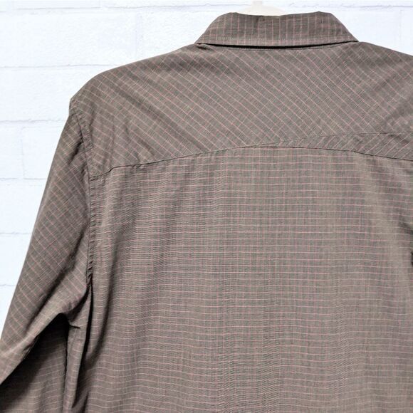 HORNY TOAD Brown Check Button Up Shirt M - Picture 6 of 9